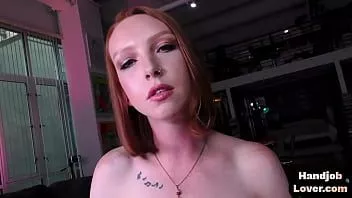 Redare Adolescent roșcat Hj se smuci în pov uns cocoș după plăcere de sine